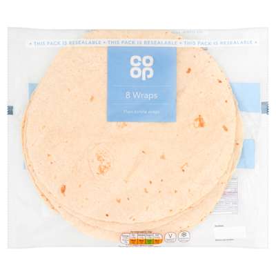 Co-op 8 Plain Tortilla Wraps Co-op 8 Plain Tortilla Wraps