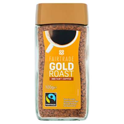 Co-op Fairtrade Gold Roast Freeze Dried Coffee 100g Co-op Fairtrade Gold Roast Freeze Dried Coffee 100g