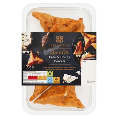 Co-op Irresistible Greek Feta & Honey Parcels 100g Co-op Irresistible Greek Feta & Honey Parcels 100g