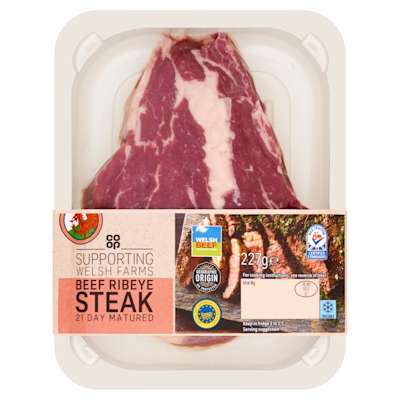 Co-op Welsh Beef Ribeye Steak 227g Co-op Welsh Beef Ribeye Steak 227g