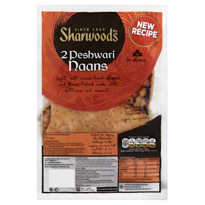 Sharwood's Flame-baked Peshwari Naans 2s Sharwood's Flame-baked Peshwari Naans 2s