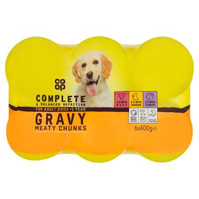 Co-op Gravy Meaty Chunks for Adult Dogs +1yr 6 x 400g Co-op Gravy Meaty Chunks for Adult Dogs +1yr 6 x 400g