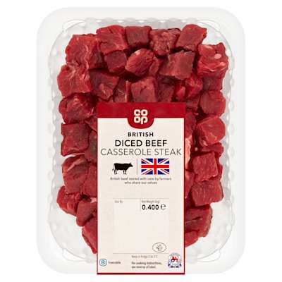 Co-op British Diced Beef Casserole Steak 400g Co-op British Diced Beef Casserole Steak 400g
