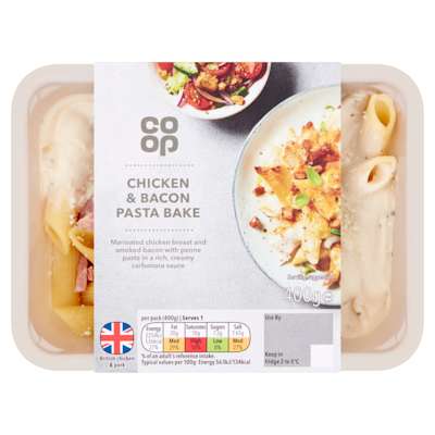 Co-op Chicken & Bacon Pasta Bake 400g Co-op Chicken & Bacon Pasta Bake 400g