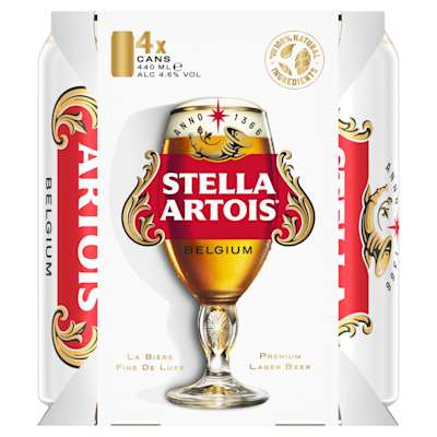 Stella Artois Cans 4x440ml Stella Artois Cans 4x440ml