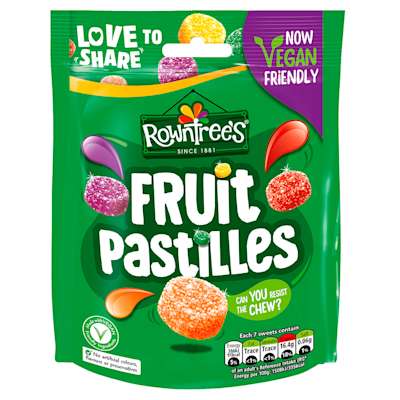 Rowntree's Fruit Pastilles Vegan Pouch 143g Rowntree's Fruit Pastilles Vegan Pouch 143g