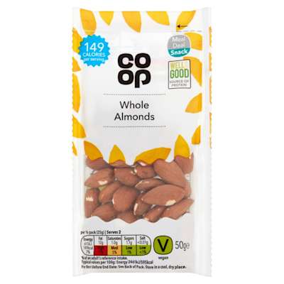Co-op Whole Almonds 50g Co-op Whole Almonds 50g