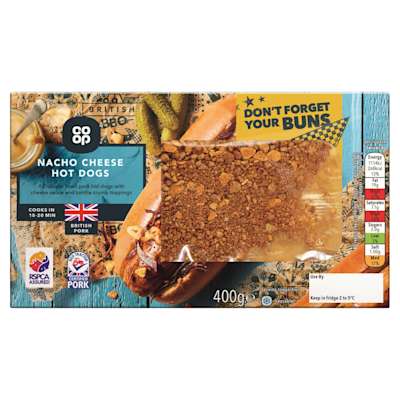 Co-op Nacho Cheese Hot Dogs 400g Co-op Nacho Cheese Hot Dogs 400g