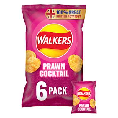 Walkers Prawn Cocktail 6pk Walkers Prawn Cocktail 6pk