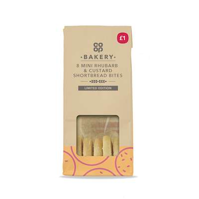 Co-op 8 Rhubarb & Custard Shortbread Mini Bites Co-op 8 Rhubarb & Custard Shortbread Mini Bites