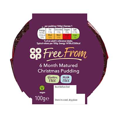 Co-op Free From 6 Months Matured Christmas Pudding 100g Co-op Free From 6 Months Matured Christmas Pudding 100g