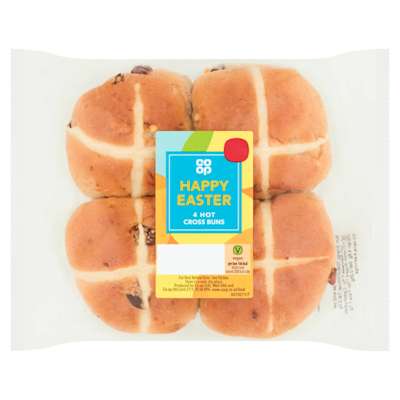 Co-op Hot Cross Buns 4 Pack Co-op Hot Cross Buns 4 Pack