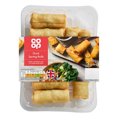 Co-op Mini Duck Spring Rolls 144g Co-op Mini Duck Spring Rolls 144g