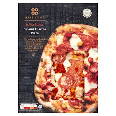 Co-op Irresistible Wood Fired Salami Diavola Pizza 496g Co-op Irresistible Wood Fired Salami Diavola Pizza 496g