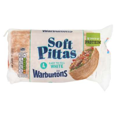 Warburtons 4 Soft White Pitta Warburtons 4 Soft White Pitta