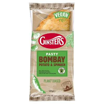 Ginsters Bombay Potato & Spinach Pasty 180g Ginsters Bombay Potato & Spinach Pasty 180g