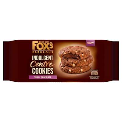 Fox's Indulgent Centre Triple Choc Cookies 160g Fox's Indulgent Centre Triple Choc Cookies 160g