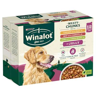 Winalot Adult Meat Chunks in Jelly 12 x 100g Winalot Adult Meat Chunks in Jelly 12 x 100g