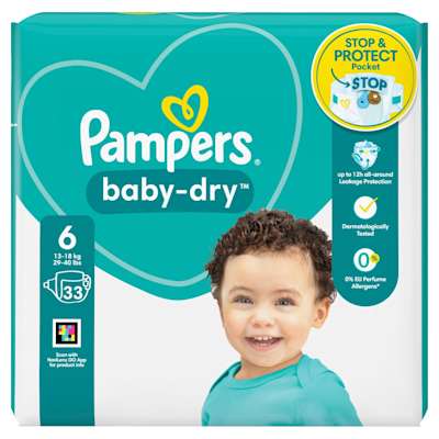 Pampers Baby Dry Essential Pack Size 6 Nappies 33s Pampers Baby Dry Essential Pack Size 6 Nappies 33s