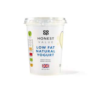 Co-op Honest Value Low Fat Natural Yogurt 500g Co-op Honest Value Low Fat Natural Yogurt 500g