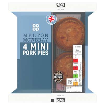 Co-op 4 Mini Melton Mowbray Pork Pies 200g Co-op 4 Mini Melton Mowbray Pork Pies 200g