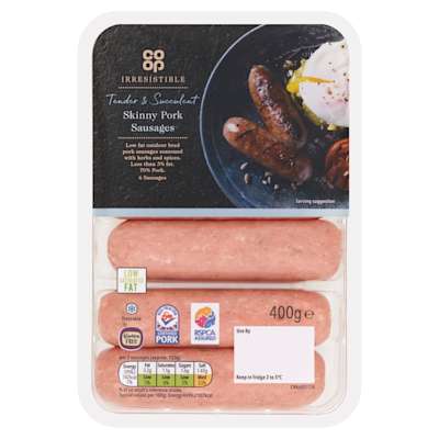 Co-op Irresistible 3% Fat Sausages 400g Co-op Irresistible 3% Fat Sausages 400g