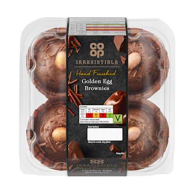 Co-op Irresistible Golden Egg Brownie Cup 4pack Co-op Irresistible Golden Egg Brownie Cup 4pack