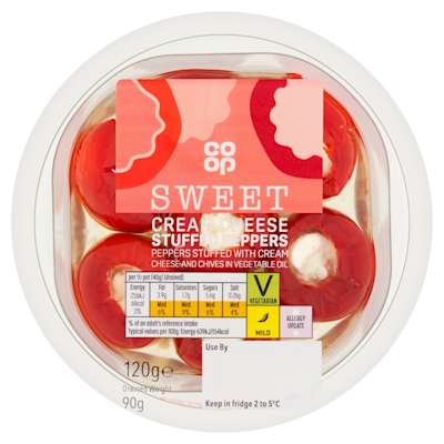 Co-op Sweet Cream Cheese Stuffed Peppers 120g Co-op Sweet Cream Cheese Stuffed Peppers 120g