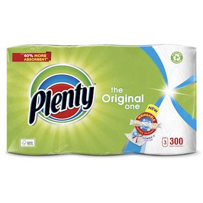 Plenty White Kitchen Roll 300 Sheets Plenty White Kitchen Roll 300 Sheets