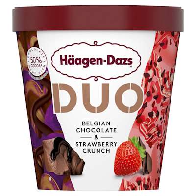 Haagen-Dazs Duo Belgian Chocolate & Strawberry 420ml Haagen-Dazs Duo Belgian Chocolate & Strawberry 420ml