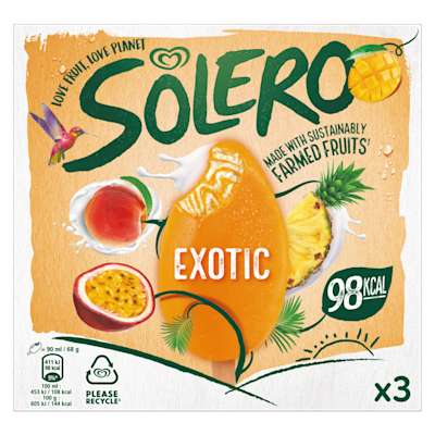 Wall's Solero Exotic Ice Cream 3x90ml Wall's Solero Exotic Ice Cream 3x90ml