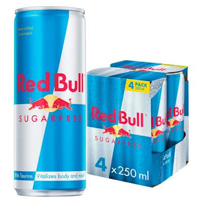 Red Bull Energy Drink Sugar Free 4x250ml Red Bull Energy Drink Sugar Free 4x250ml
