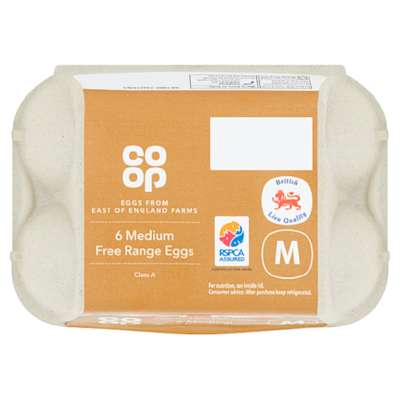 Co-op British 6 Medium Free Range Eggs Co-op British 6 Medium Free Range Eggs