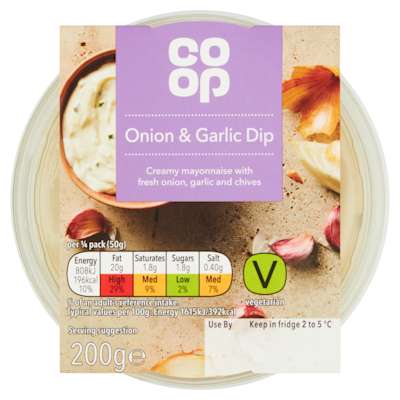Co-Op Onion And Garlic Dip 200g Co-Op Onion And Garlic Dip 200g