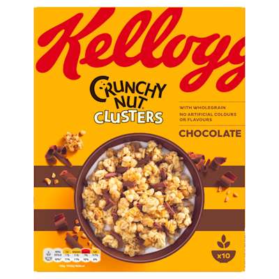 Kellogg's Crunchy Nut Clusters Chocolate Curls 450g Kellogg's Crunchy Nut Clusters Chocolate Curls 450g