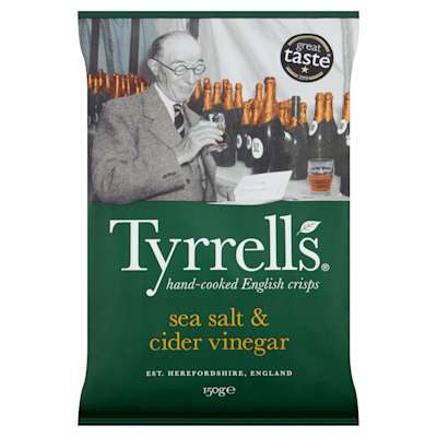 Tyrrells Sea Salt & Cider Vinegar Crisps 150g Tyrrells Sea Salt & Cider Vinegar Crisps 150g