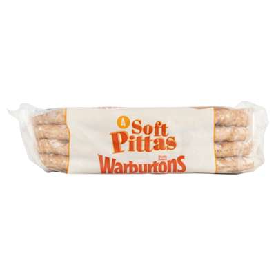 Warburtons 4 Soft Wholemeal Pittas Warburtons 4 Soft Wholemeal Pittas