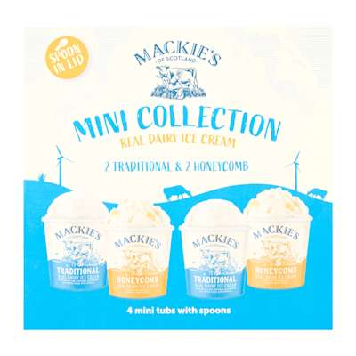Mackie's Traditional & Honeycomb Mini Tubs Collection 4x120ml Mackie's Traditional & Honeycomb Mini Tubs Collection 4x120ml