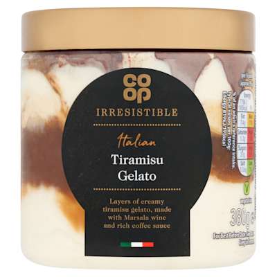 Co-op Irresistible Tiramisu Gelato 380g Co-op Irresistible Tiramisu Gelato 380g