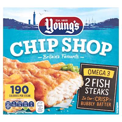 Youngs Chip Shop 2 Fish Steaks 200g Youngs Chip Shop 2 Fish Steaks 200g