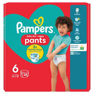 Pampers Baby Dry Pants S6 Nappies Essential Pack 28pk Pampers Baby Dry Pants S6 Nappies Essential Pack 28pk