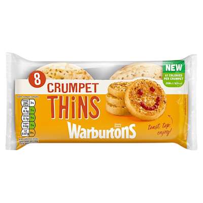 Warburtons Crumpet Thins 8pk Warburtons Crumpet Thins 8pk