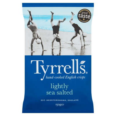 Tyrrells Lightly Sea Salted Potato Chips 150g