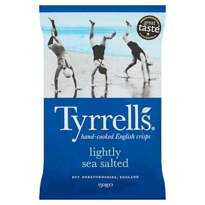 Tyrrells Lightly Sea Salted Potato Chips 150g Tyrrells Lightly Sea Salted Potato Chips 150g