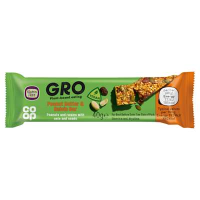 GRO Peanut Butter & Raisin Bar 40g GRO Peanut Butter & Raisin Bar 40g
