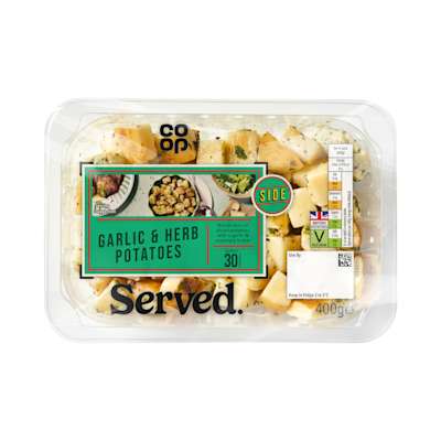 Co-op Garlic and Herb Diced Potatoes 400g Co-op Garlic and Herb Diced Potatoes 400g