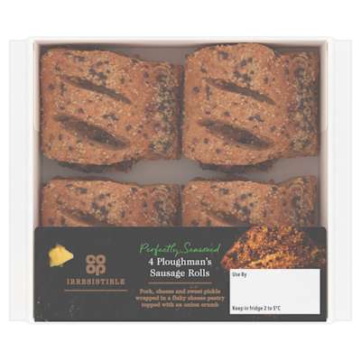 Co-op Irresistible Ploughmans Sausage Rolls 4pk Co-op Irresistible Ploughmans Sausage Rolls 4pk