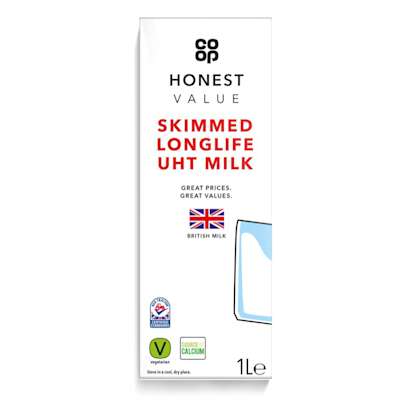 Co-op Honest Value Skimmed UHT Milk 1 Ltr Co-op Honest Value Skimmed UHT Milk 1 Ltr