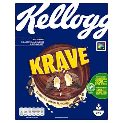 Kelloggs Krave Cookies & Cream 375g Kelloggs Krave Cookies & Cream 375g