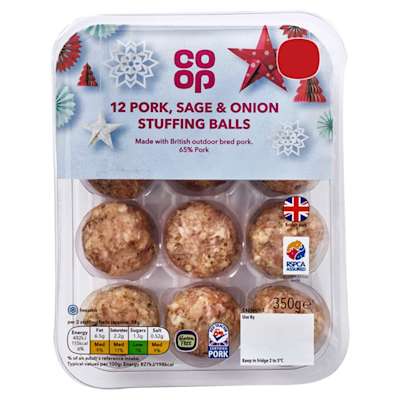 Co-op Gluten Free Sage and Onion Stuffing Balls 350g Co-op Gluten Free Sage and Onion Stuffing Balls 350g